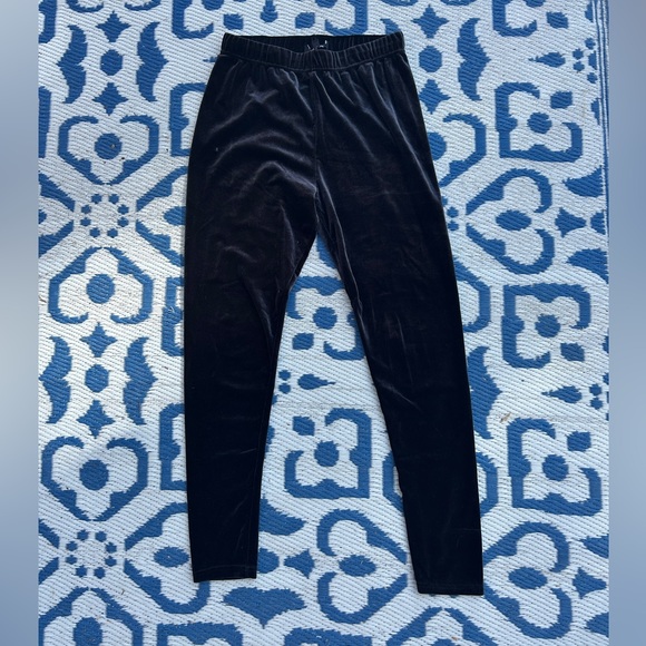Pants - Black Velvet Leggings